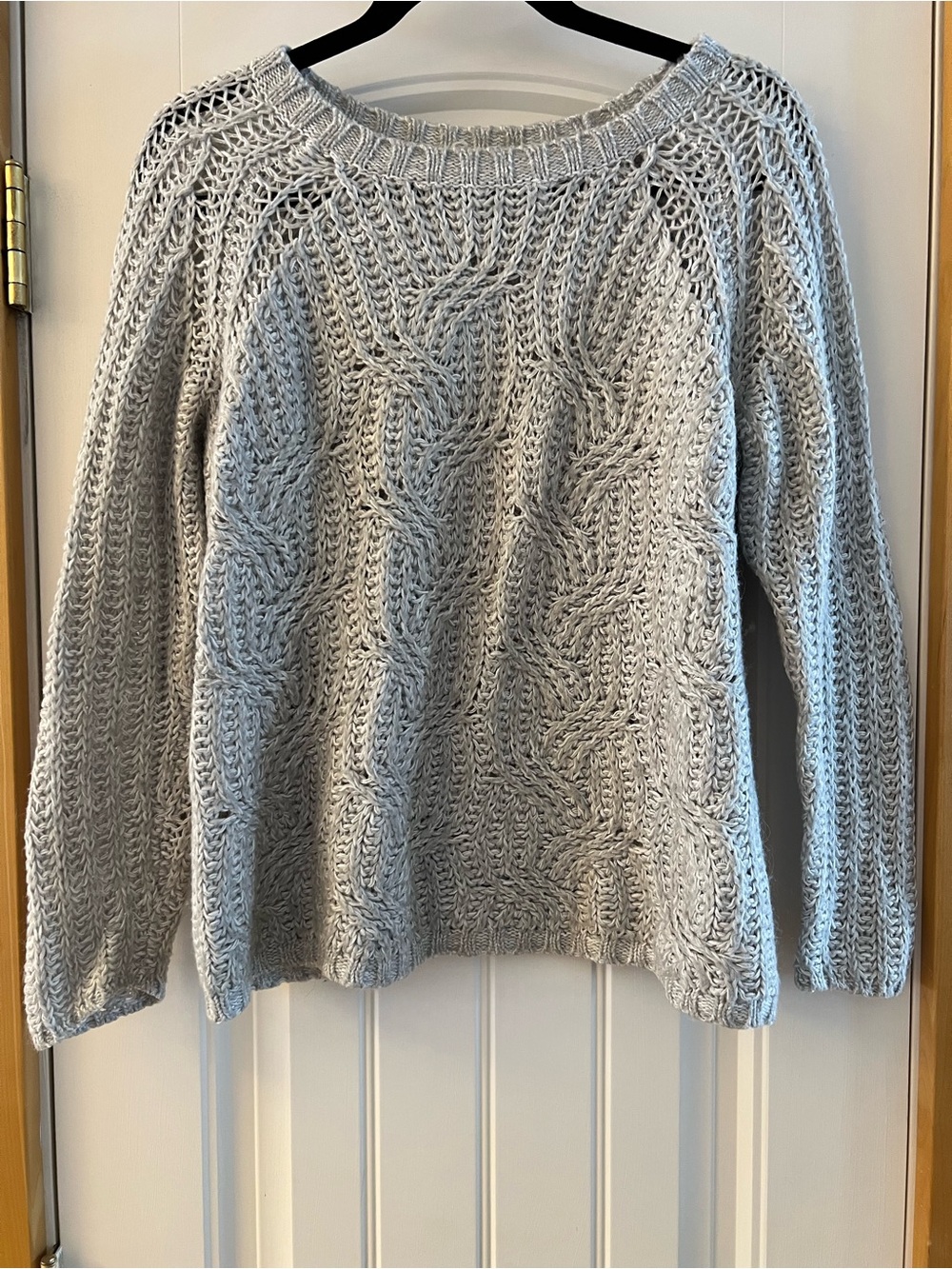 Two by Vince Camuto Women's Cable Knit Crewneck Sweater - Light Gray